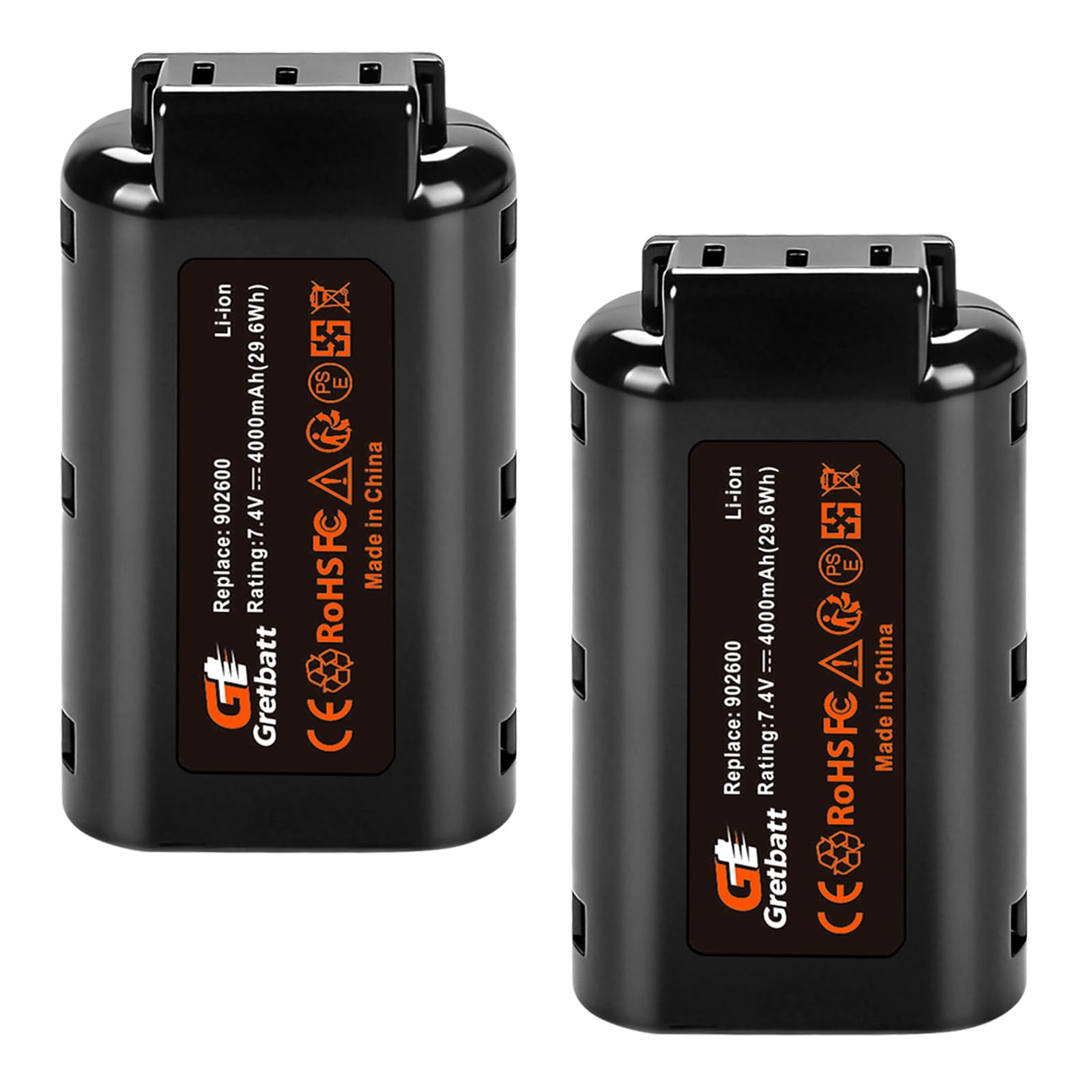 2X 7.4V 4.0Ah Li-ion Battery Compatible with Paslode 902654 902600