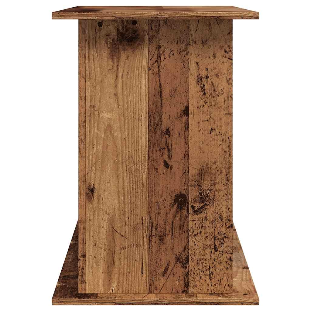 Stojak do akwarium o wyglądzie starego drewna, materiał drewnopochodny, 121 x 41 x 58 cm, z miejscem do przechowywania i półkami, stabilna szafka pod akcesoria do akwarium, zajmuje mało