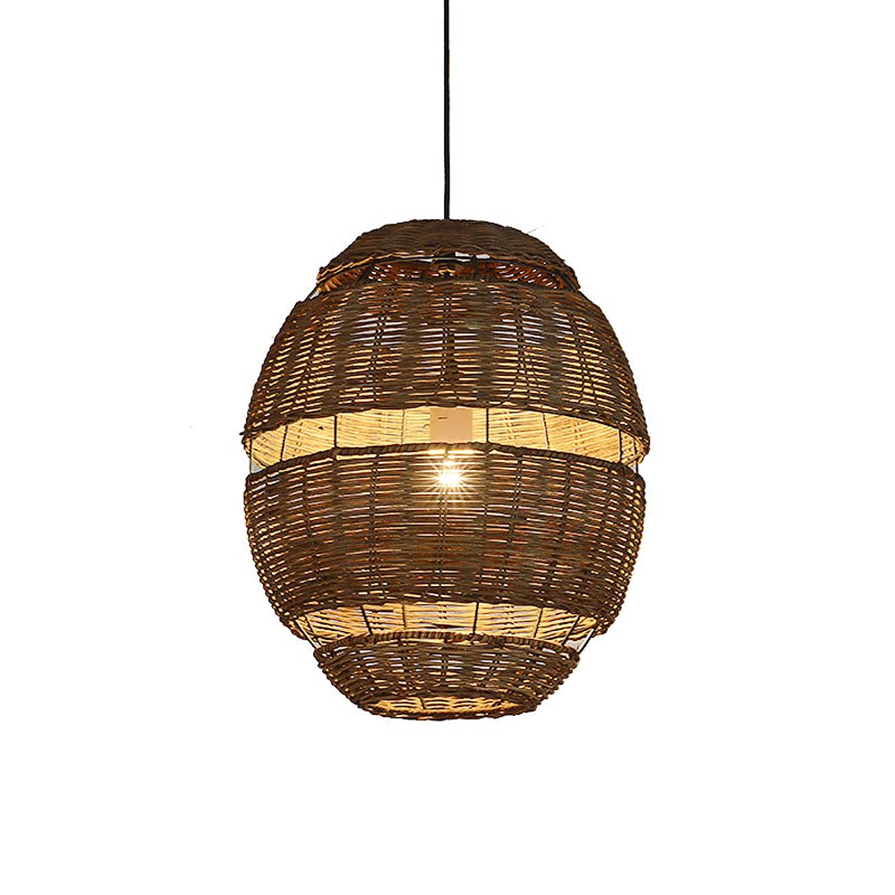 Lanterna in bambù in Stile Giapponese Lampadario in bambù Intrecciato A Mano Lampada A Sospensione in Vimini in Rattan Facile da Installare Tea House Restaurant E27 Illuminazione A Risparmio