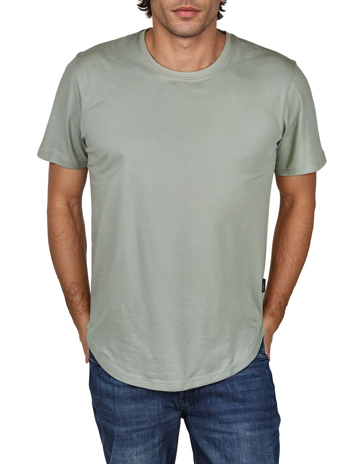 DENIMFY Tshirt Herren lang geschnitten Set 100% Baumwolle Regular Fit | DFPaco 4er Pack Basic Rundhals Kurzarm Sommer Tee Shirt Schwarz Weiß Blau Grau Grün S M L XL XXL 3XL 4XL 5XL