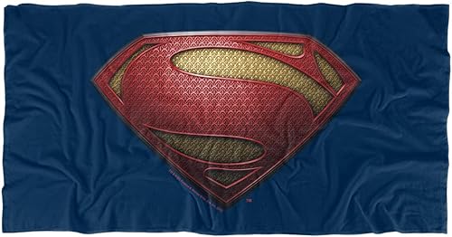 LOGOVISION Superman Man of Steel Mos Shield - Toalla de playa con licencia oficial de 30 x 60 pulgadas