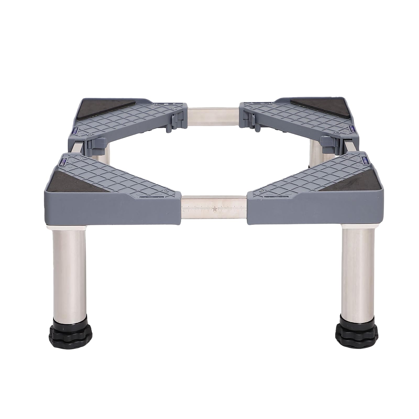 Gris Base Elevador Lavadora Base de Lavadora con 4 Pies de Acero Inoxidable Antivibración Soporte para Lavavajillas Congelador Frigorífico Secadora Armario (Regulable Altura 20-23cm)