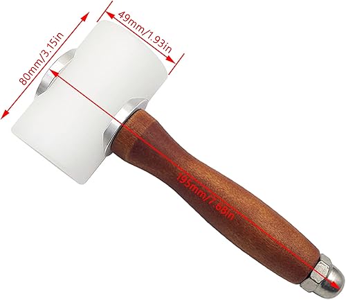Miniatura 6 de Martillo de tallado de cuero, mazo de mango de madera, martillo de nailon para tallado de cuero, mazo de artesanía en cuero, mazo de artesanía en