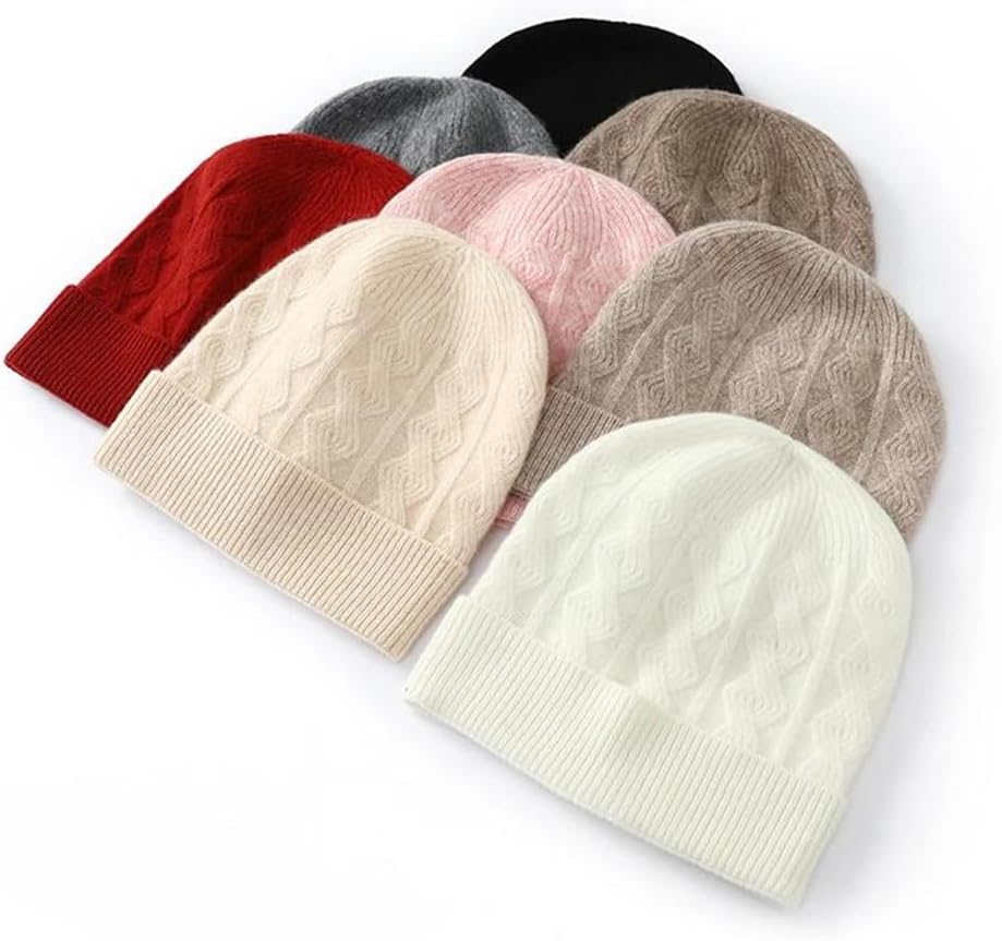 Solid Wool Women's Thickened Warm Hat Outdoor Casual All-Match Men's Knitted Beanie