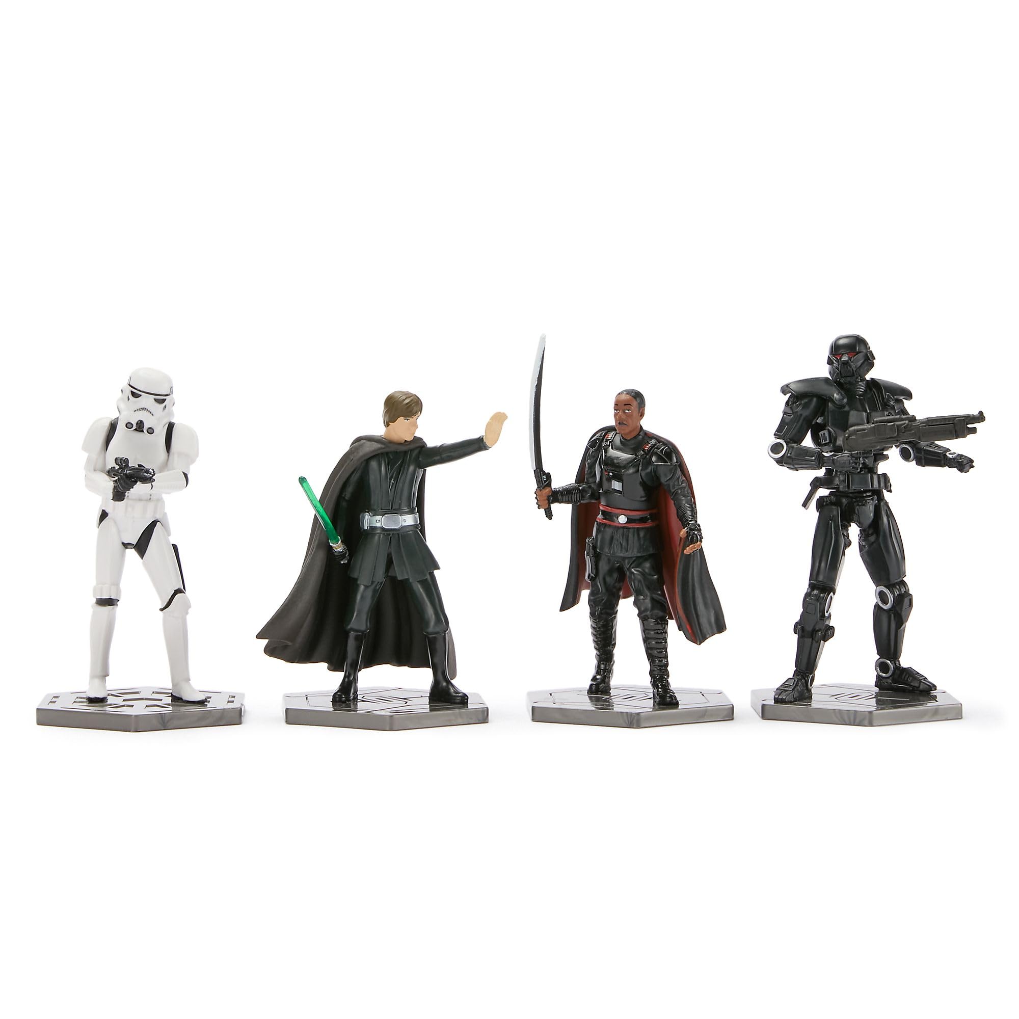 Disney Store Official, Ensemble de Figurines Star Wars: The Mandalorian, Ensemble de Figurines de Collection Din Djarin, Grogu, Ahsoka, Luke Skywalker, 28 x 28 x 10 cm