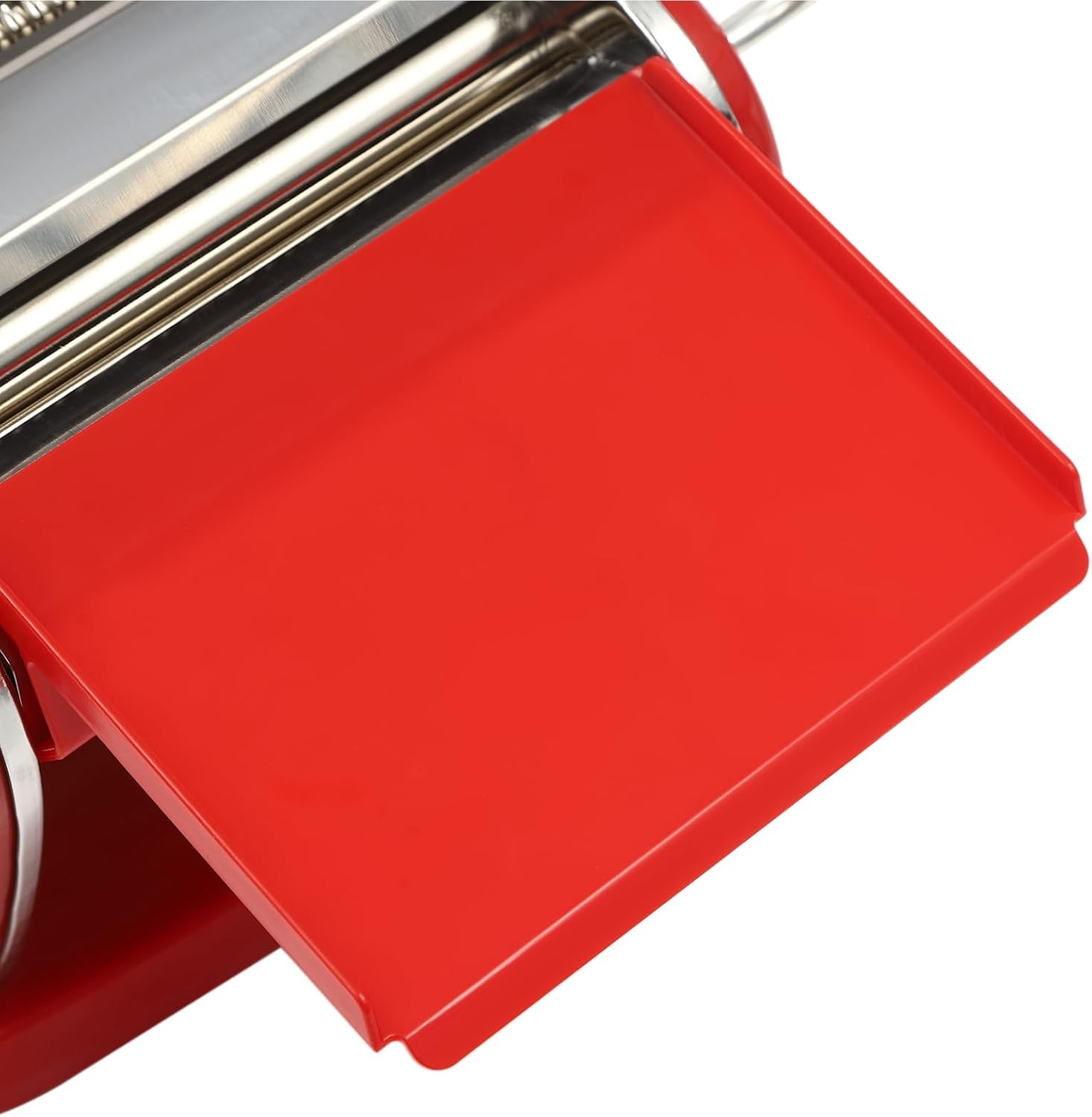 Pasta Maker Machine, Suction Cup Type Manual Pasta Machine 0.01-0.20inch with 6 Adjustable Thickness Settings 4-in-1 Hob Noodle Machine For Making Spaghetti, Fettuccine, Lasagna, Dumpling (Red)