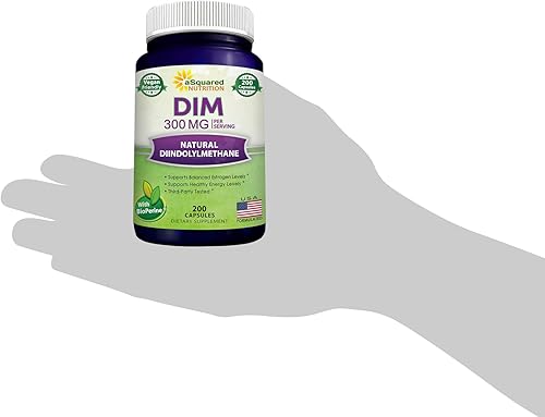 Miniatura 8 de aSquared Nutrition DIM Supplement 300mg Plus BioPerine - 200 cápsulas vegetales - Diindolilmetano DIM Max Strength Píldoras para apoyar el
