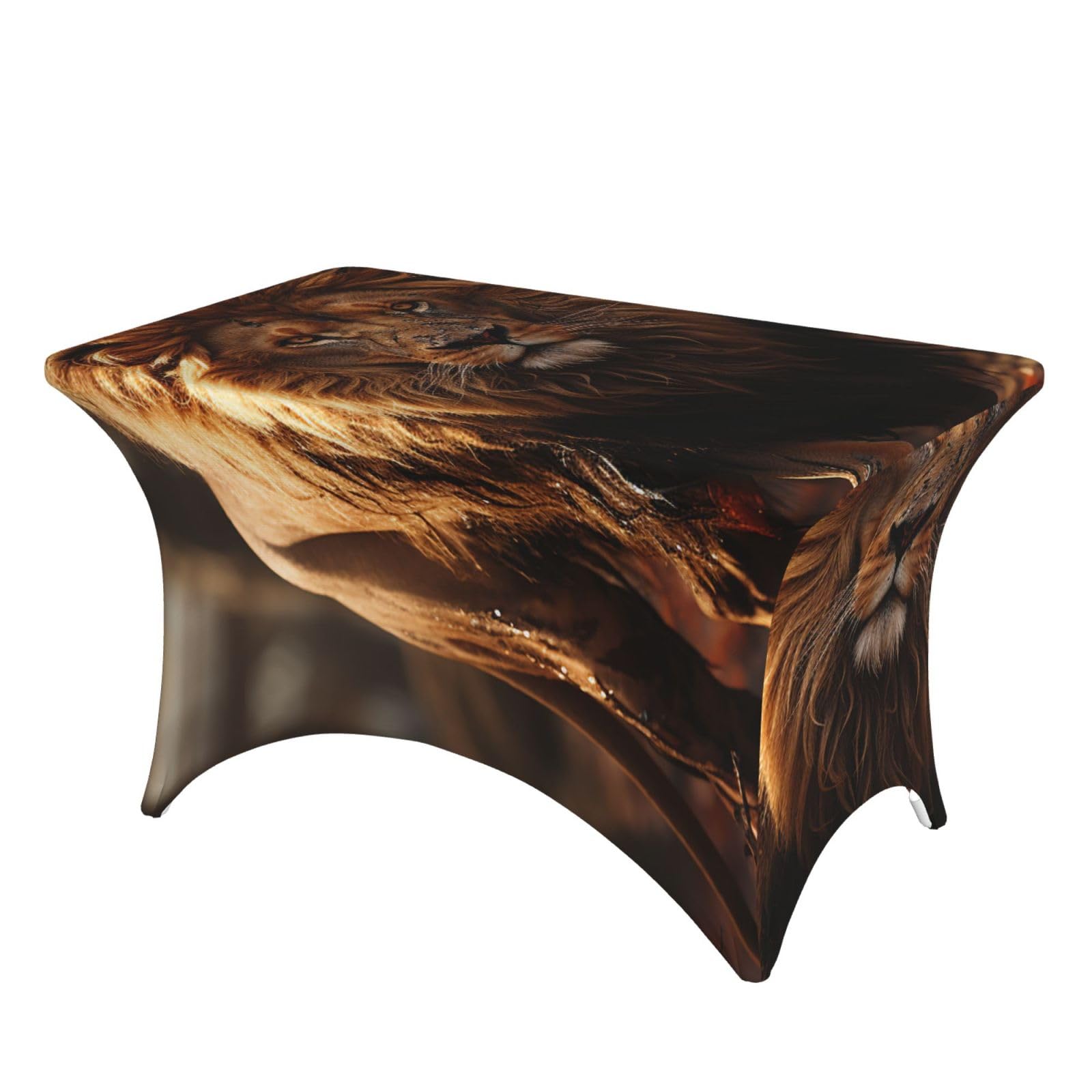 Nappe extensible lion 1m20 en élasthanne pour table rectangulaire