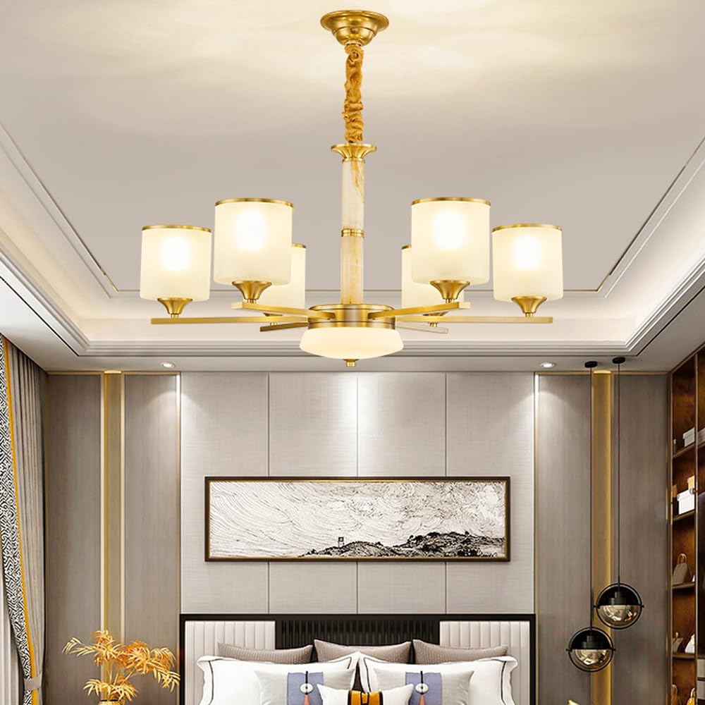 Lustres chinois à 6/8 lumières de salon et lampes suspendues en or
