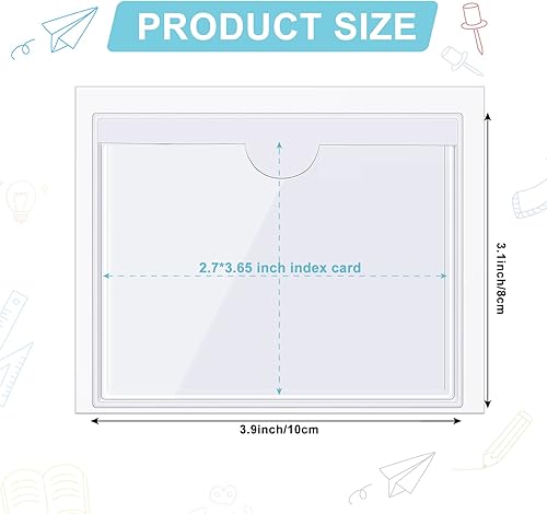 Miniatura 2 de Chinco 30 Pcs Self Adhesive Pockets, Bin Labels for Storage Bins, Clear Pocket Label Sleeves, Plastic Index Card Holder with Top Open for Organizing