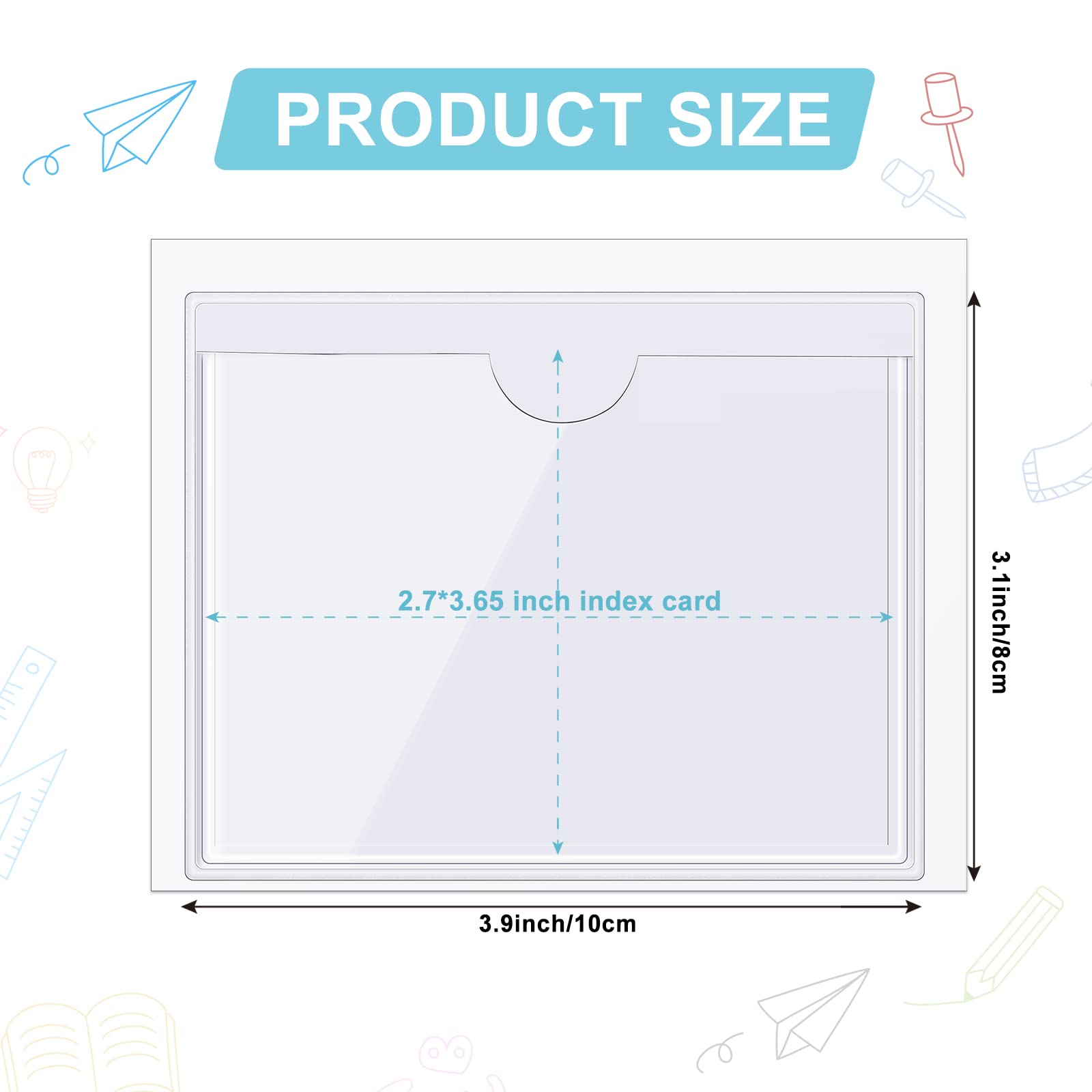 Aazon.co : IDELONG Self-Adhesive Index Card Pockets With Top Open