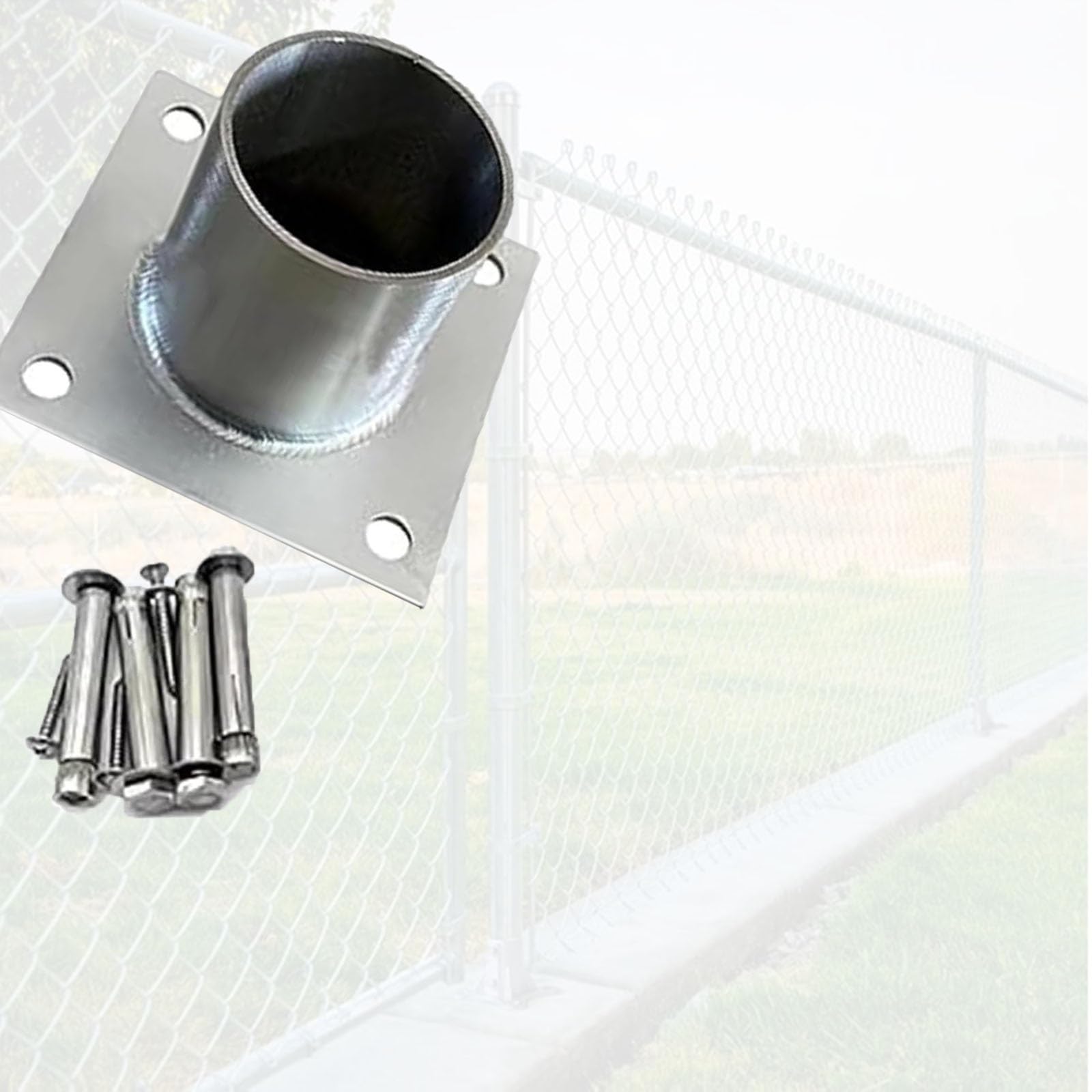 IBOWZ Round Stainless Steel Flange Post Base 2.4 to 8 in Dia for Porch Handrail Railing Fence and Mailbox