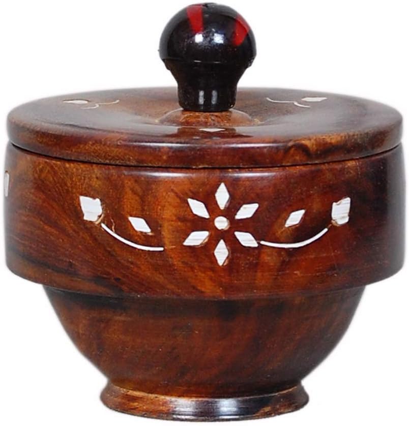 Kingsman store Wooden Sugar Pot, Dry Fruit Box Container Salt Pot, Spice Pot, Pickle Jar, Jam Jar Masala Box & Multi use Pot, Jar, Containers & Bowl Condiment Box, Use for Kitchen Dining