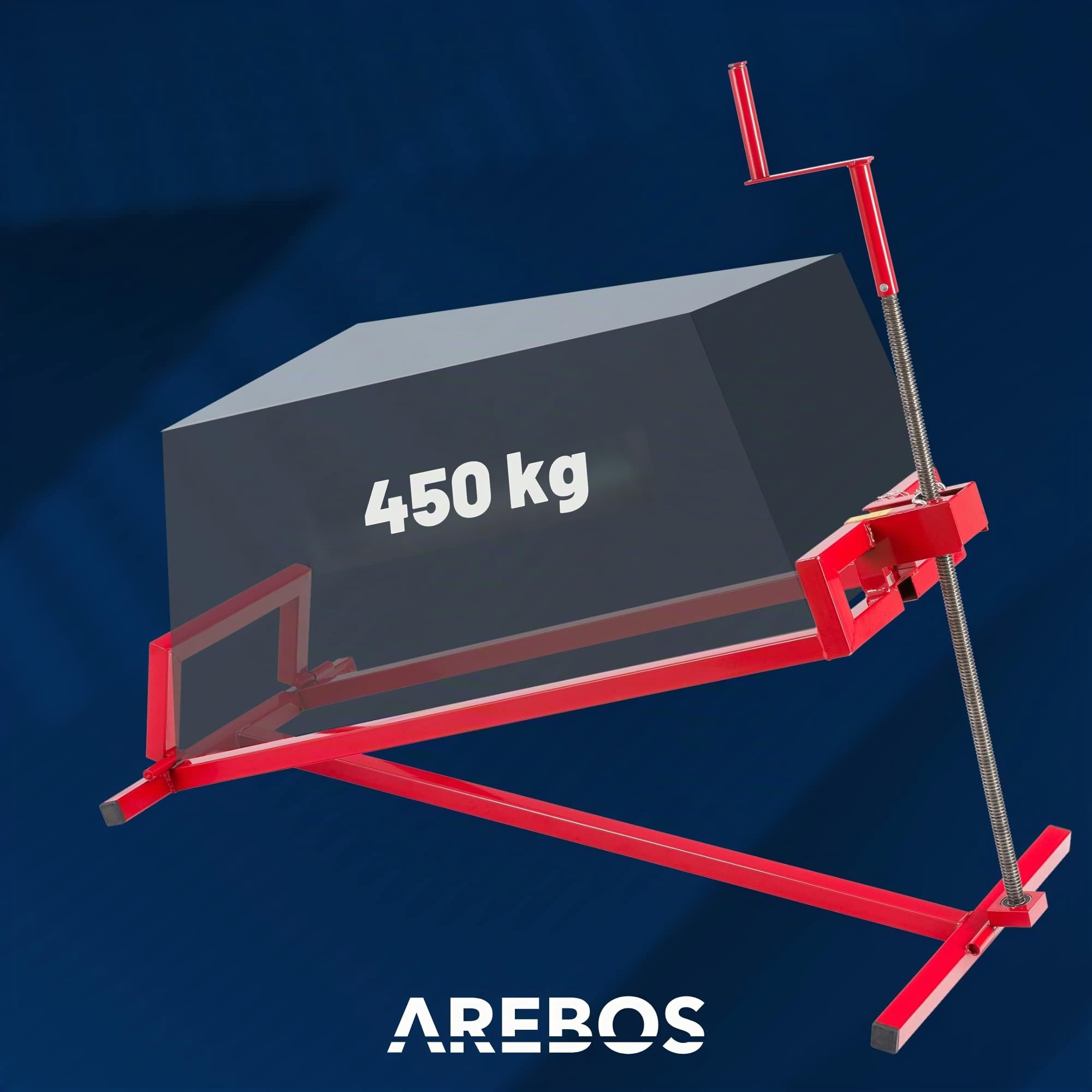 Arebos Elevador de Tractor Dispositivo de elevación | 450 kg | Rojo | Ángulo de inclinación: 45°