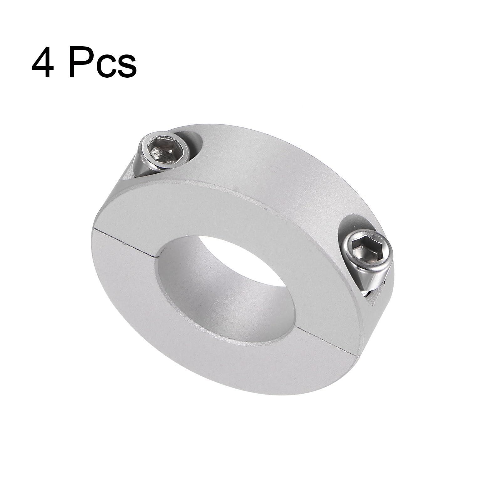 QUARKZMAN 4pcs Bague de Réglage Bague Arrêt d'axe Butée Double Divise pour 25 mm Arbre Collier Vis pince, 50mm OD, 15mm Largeur, Bouchon Position Maintien Calage Poulie Machine Outil