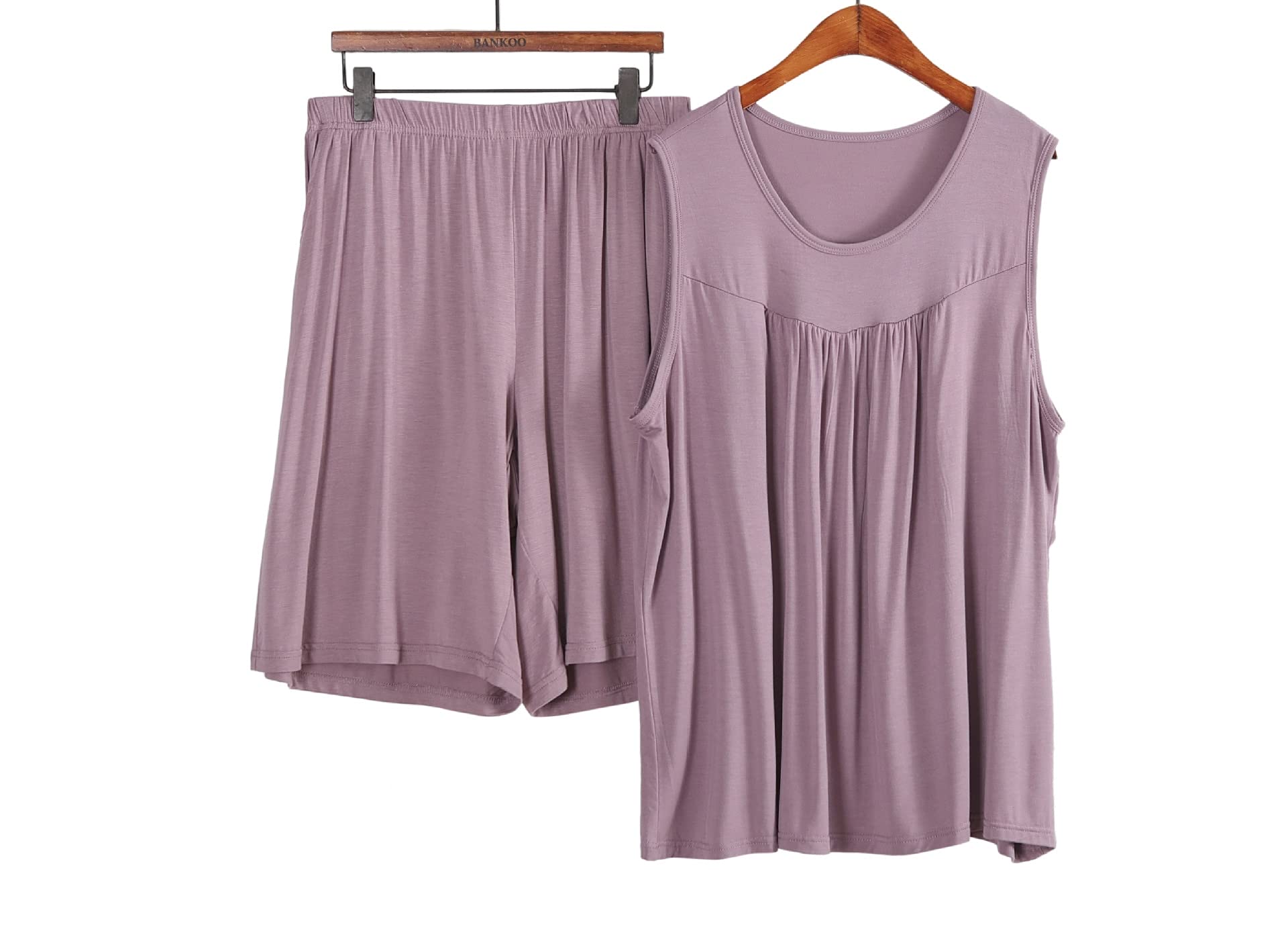 Camicia Da Notte In Cotone Donna Con Scollo A V: Pigiama Morbido Maniche Corte, Vestibilità Ampia, Colore Viola, Taglia M