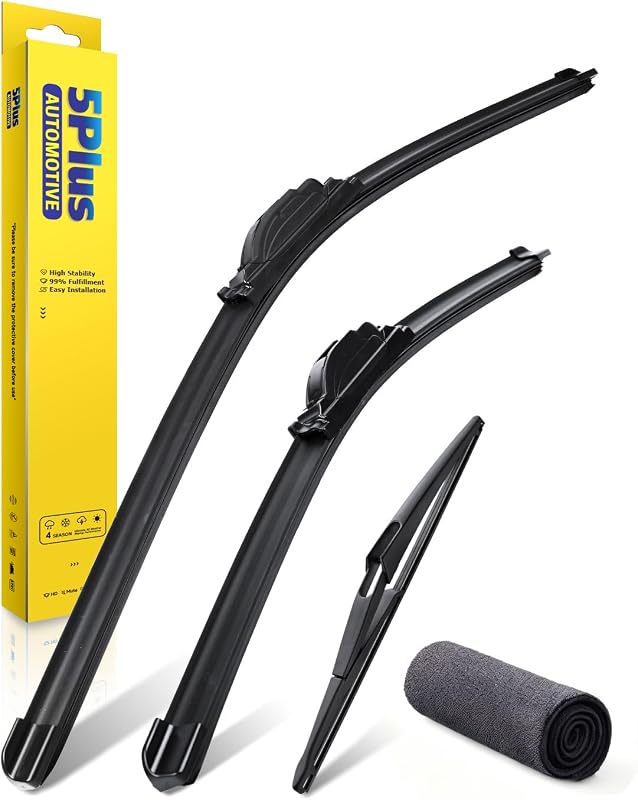 Palhetas do limpador de para-brisa 5 PLUS para Nissan Rogue 2014–2025 e Pathfinder 2013–2020 – conjunto dianteiro e traseiro com 3 unidades