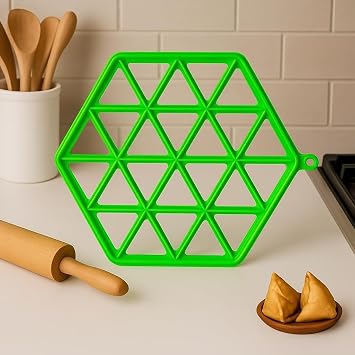 Samosa Maker Tray Makes 24 Mini Samosas - Quick & Easy Samosa Mould | Durable, BPA-Free Food-Grade Plastic | Perfect for Parties & Snacks | Dishwasher Safe Kitchen Tool Green