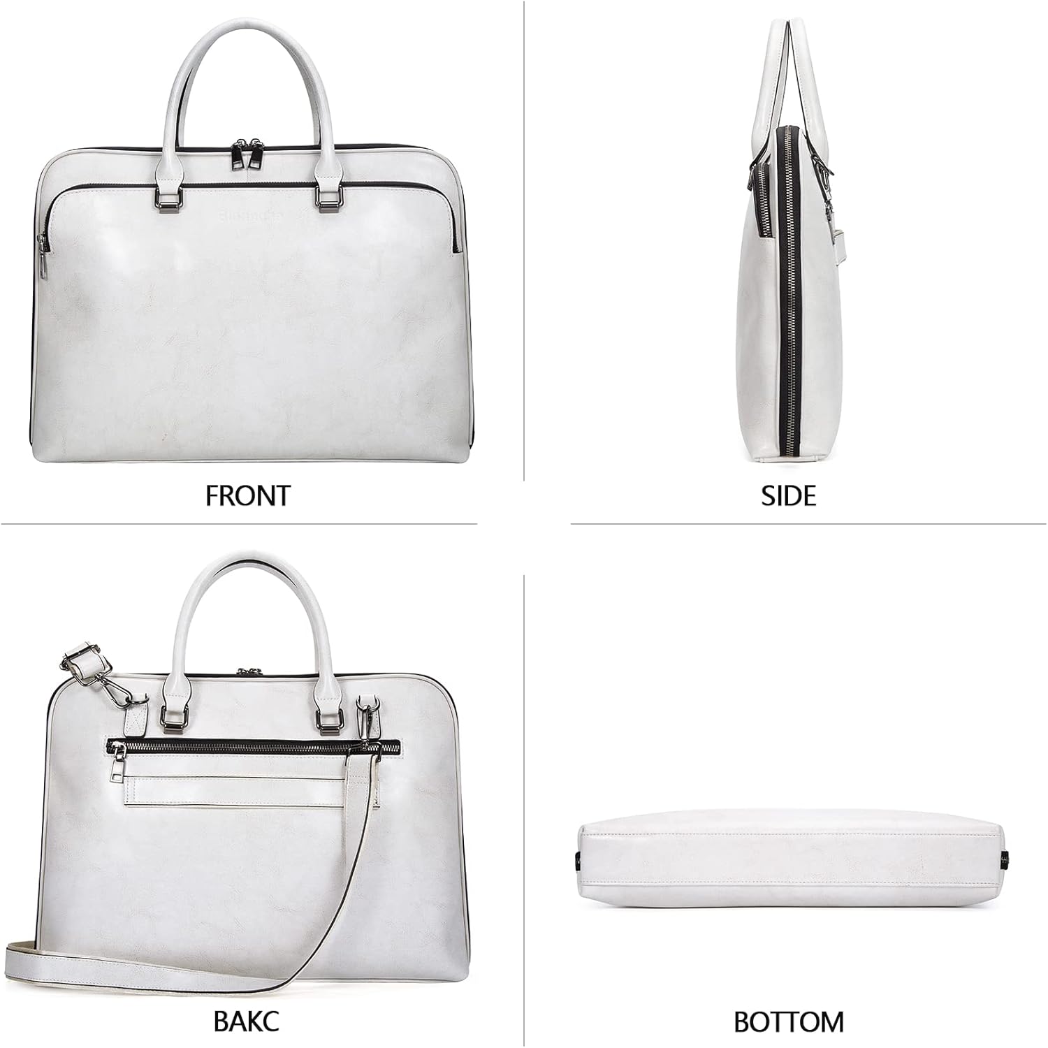 Blofinche Genuine Leather laptop Briefcase: Messenger shoulder bag 15.6 inch men macbook case women work satchel designer handbag Beige : Electronics