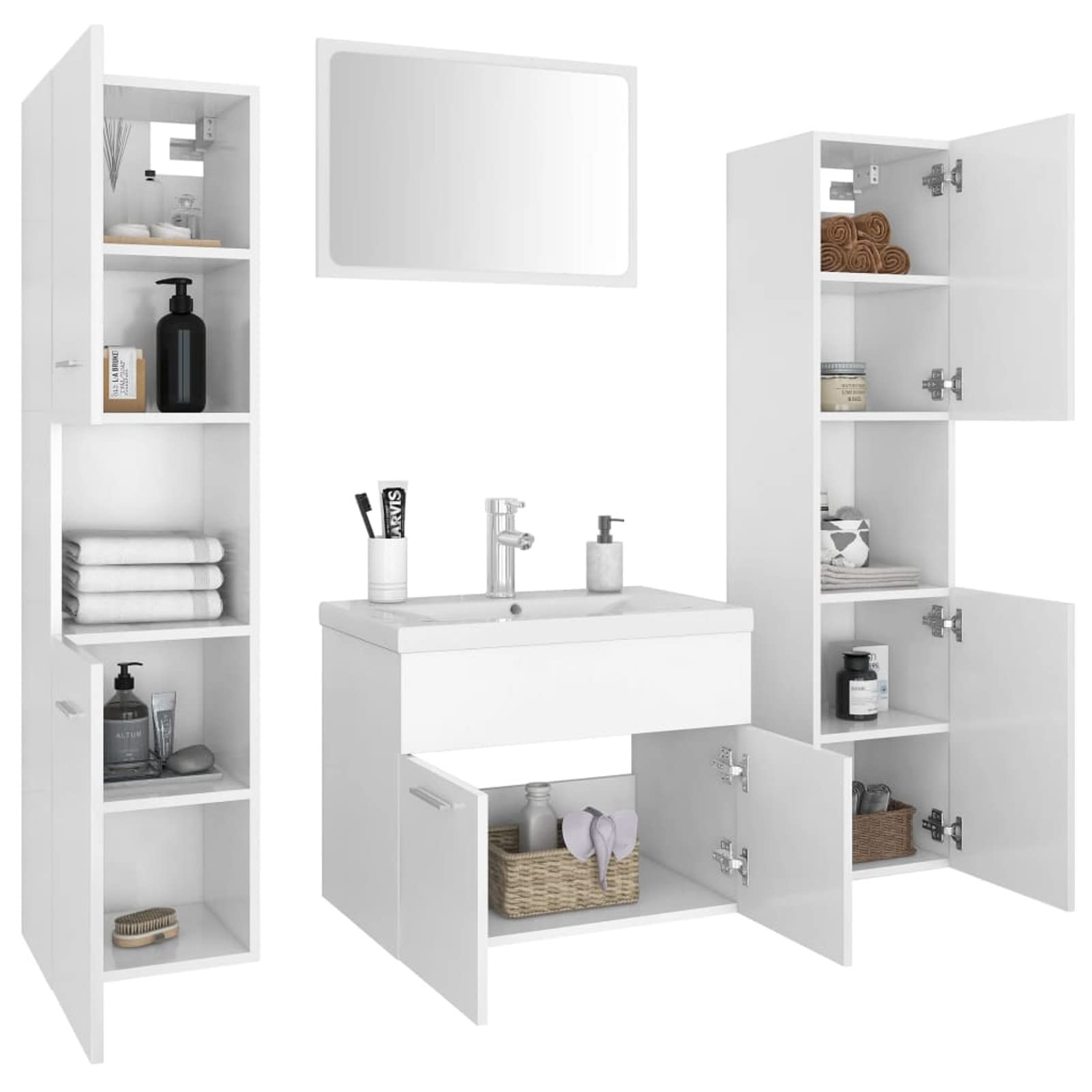 Conjunto de Muebles de baño aglomerado Blanco Conjunto BañO Mueble Y Lavabo