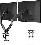 Gas Spring Monitor Arm 32 Inch,Adjustable Single Monitor Desk Mount with Swivel/Tilt/Rotation,Computer Monitors Stand Holder with Clamp/Grommet Mounting Base, VESA Mount Bracket