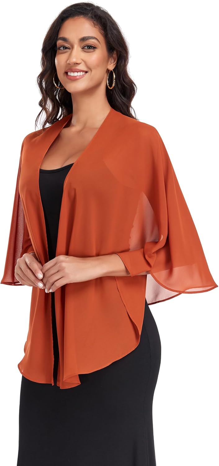 Shawl Wraps for Women Evening Dresses Chiffon Soft Capelets Wedding Bridal Cover Up - Image 3