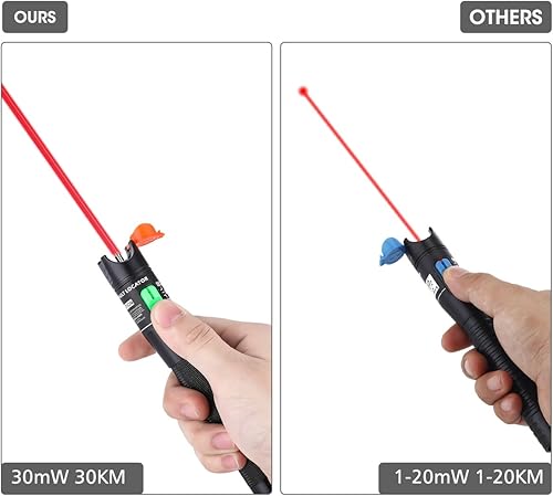 Miniatura 4 de Localizador visual de fallos probador de cable de fibra óptica de 30 mW y 30 KM equipo de cable de luz roja para conector universal de 0098in