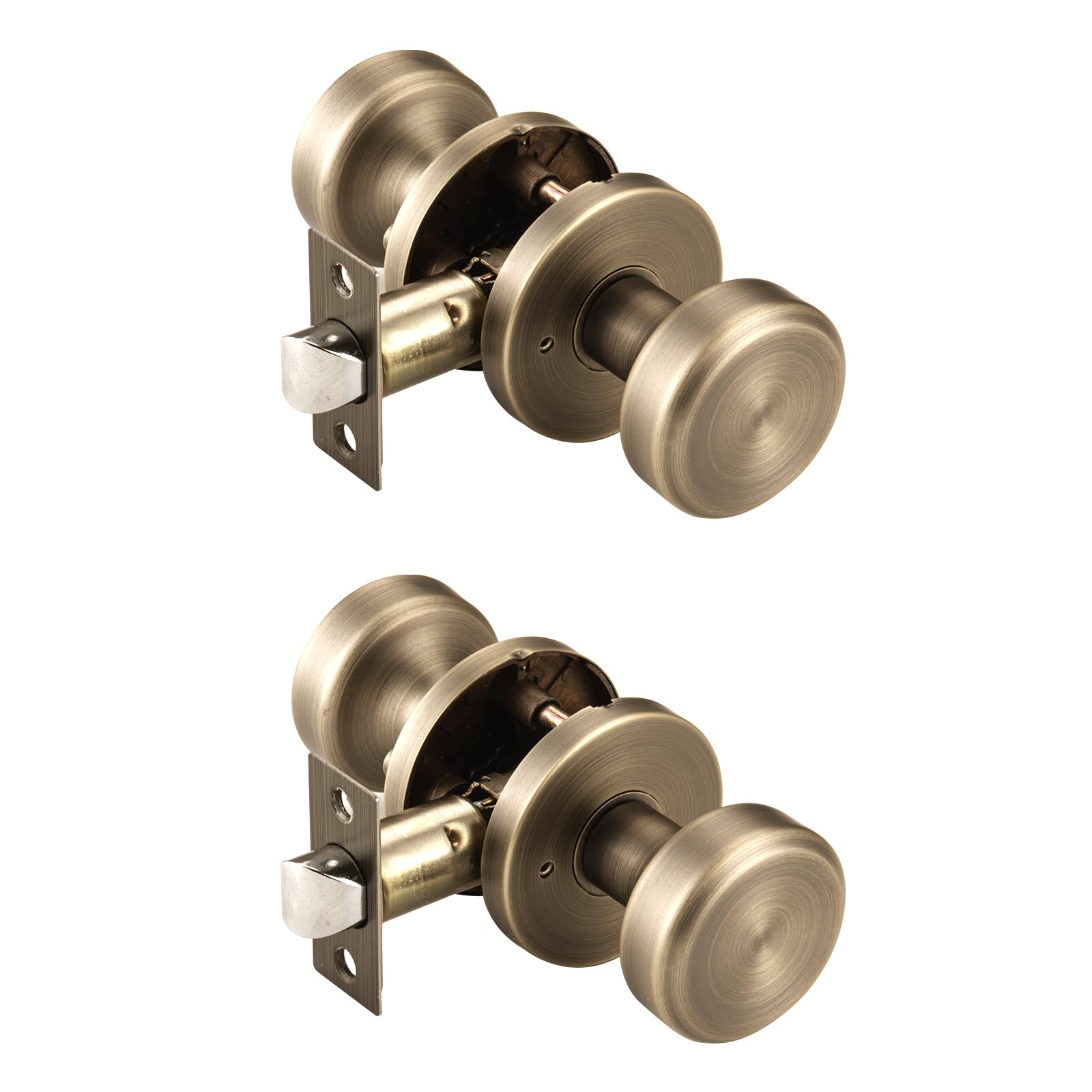 Brushed Gold Privacy Door Knob - Push Lock Design -11