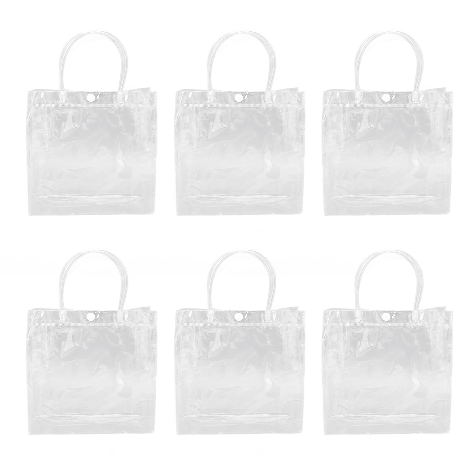 30 Sacchetti Regalo In Plastica Trasparente PVC Con Manici - 20x20x8 Cm - Riutilizzabili Per Shopping, Matrimoni E Feste - 2