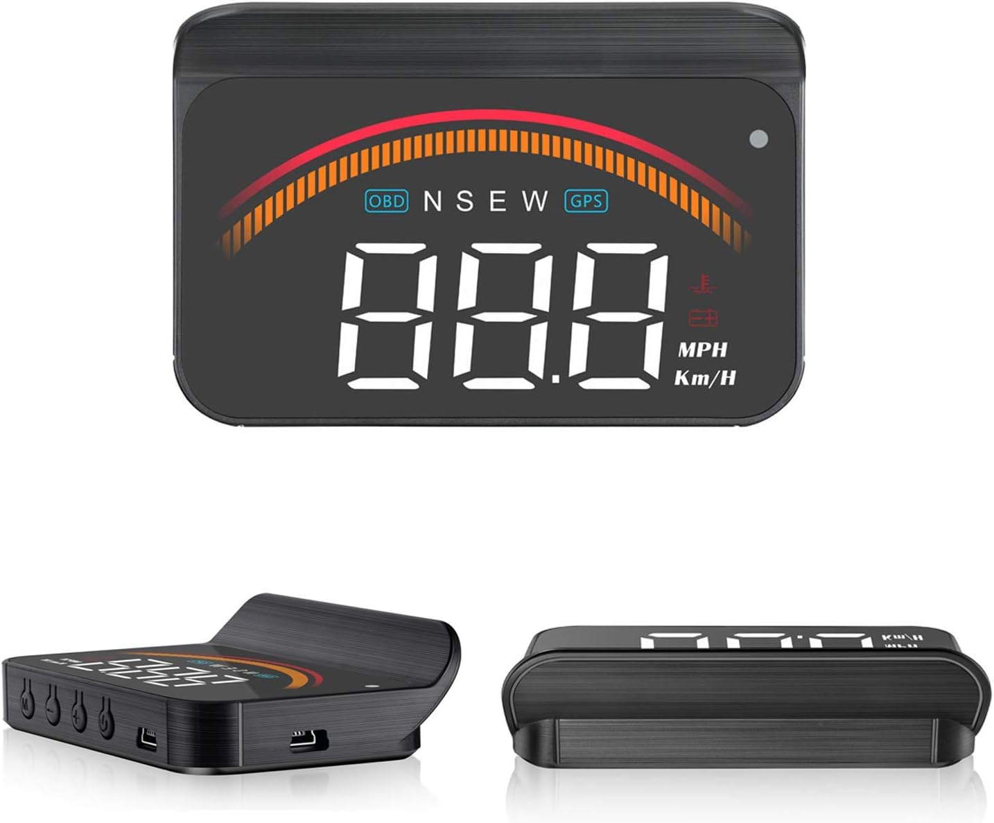 Car Head Up Display,WIDERLIFE Upgraded Dual Mode HUD OBD II/GPS with Speed,Engine RPM,Overspeed Warning,Mileage Measurement,Water Temperature,Voltage,Direction Functions Suitable for All Vehicles