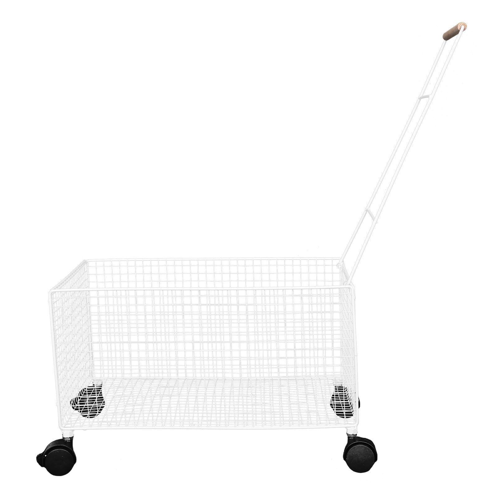 Großer Weißer Wäschekorb aus Eisen mit Rollen für Schlafzimmer und Haushalt Große Kapazität Leicht Beweglich und Minimalistisch im Design