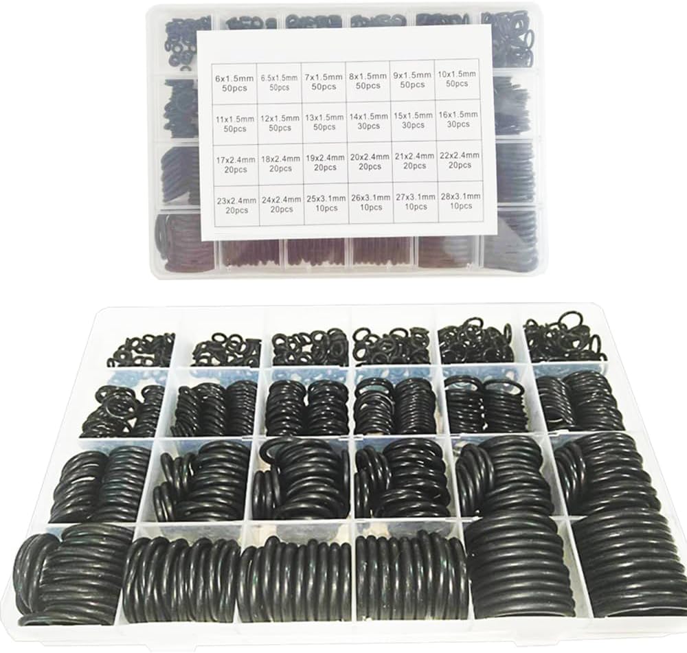 Rubber O Ring Kit O Ring Assortment Kit Set 24 Sizes 740 Pieces NBR O Ring Sealing Seal Assortment Set