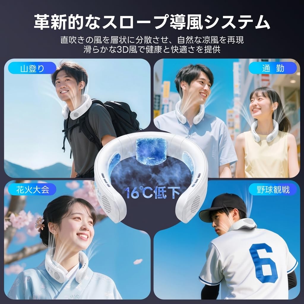 Amazon | Kudar ネッククーラー 首掛け扇風機 ネックファン 冷却