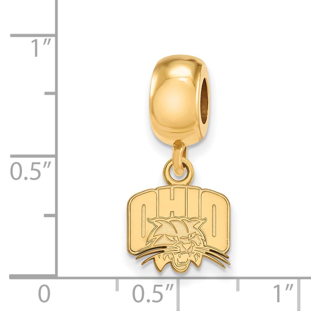 Ohio Extra Small (3/8 Inch) Dangle Bead Charm (Gold Plated)