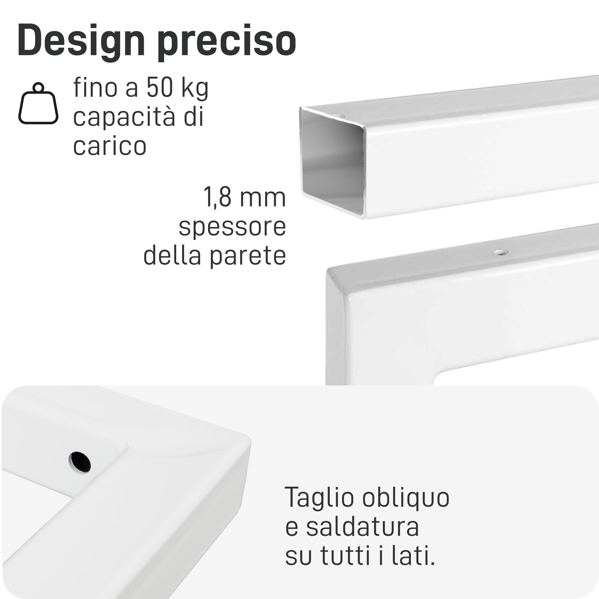Staffe Per Mensole Natural Goods Berlin - In Acciaio Inox, Lunghezza 450 Mm, Per Lavabo, Mensole, Fai-da-te