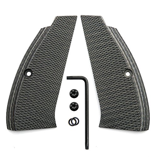 Cool Hand G10 Grips for CZ 75 Full Size, CZ 75 SP-01 Tactical, CZ 75B BD, Shadow 2, Gun Grips Screws Included, Mild Aggressive Texture,Gray/Black