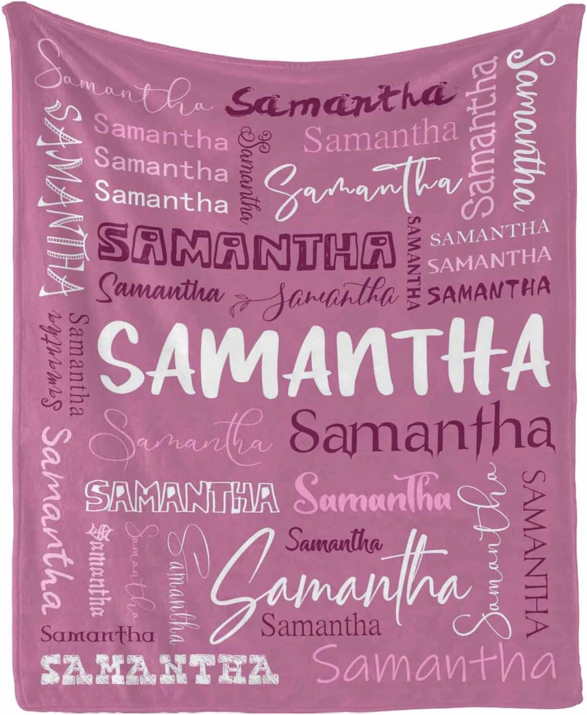 D-Story Custom Blanket, Personalized Throw Blankets, Gift for Best Friend Word Art Names, Flannel Blanket for Couples, Adults, Family, Blankets for Birthday Gift 80x60inch