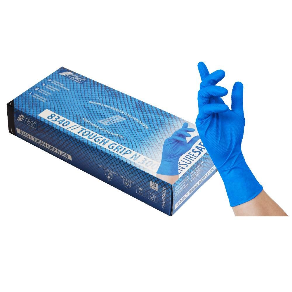 Nitras Guanti monouso in nitrile 8340 Tough Grip N 300 (50 pezzi per scatola) (XXL)