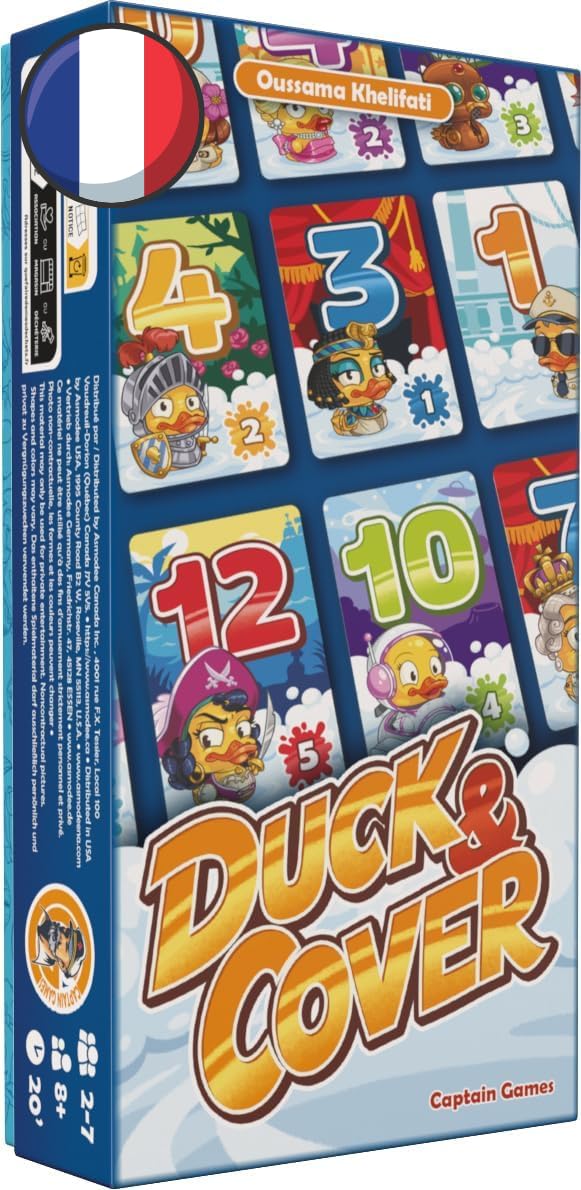 Asmodee Multicolor Captain Games Duck & Cover - Juego De Mesa - Juego De Cartas Rápido Y Táctico A Partir De 8 Años - 2 A 7 Jugadores - 20 Minutos - Versión Francesa