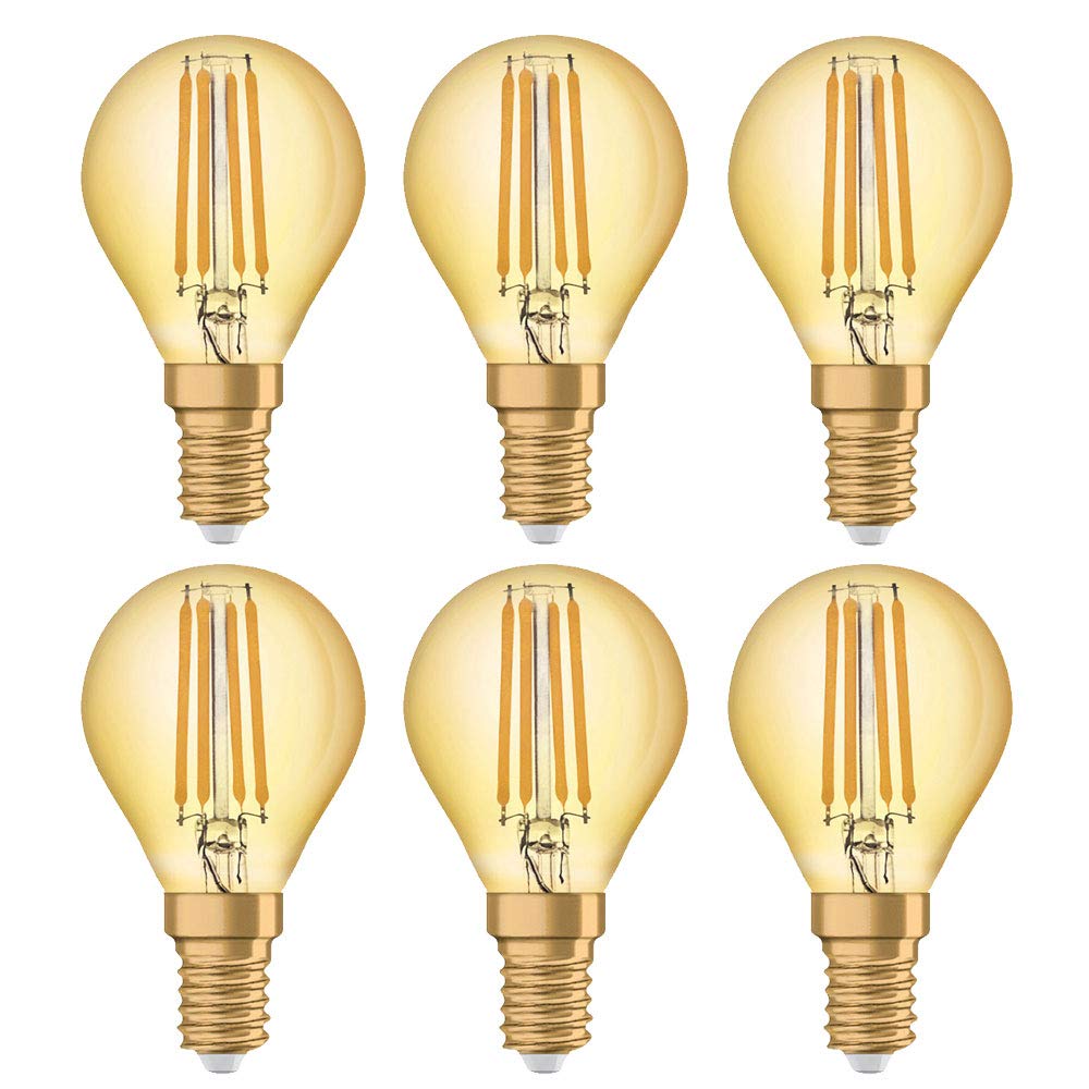Vintage 1906 LED CL P FIL GOLD 36 non-dim 4,5W/825 E14 6 PEZZI
