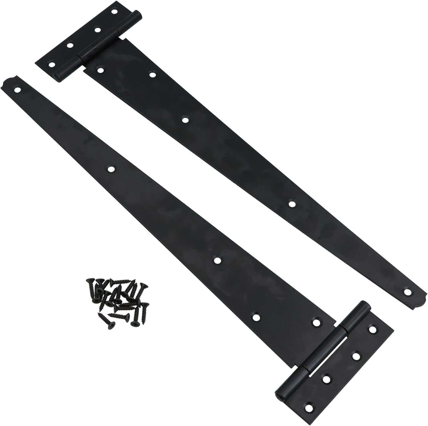 16in / 400mm Heavy Duty T Tee Hinges For Shed + Garden Gates Black Finish 8pc
