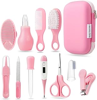 PandaEar Baby Healthcare and Grooming Kit, Baby Safety Set Baby Comb, Brush, Finger Toothbrush, Nail Clippers, Scissors, N...