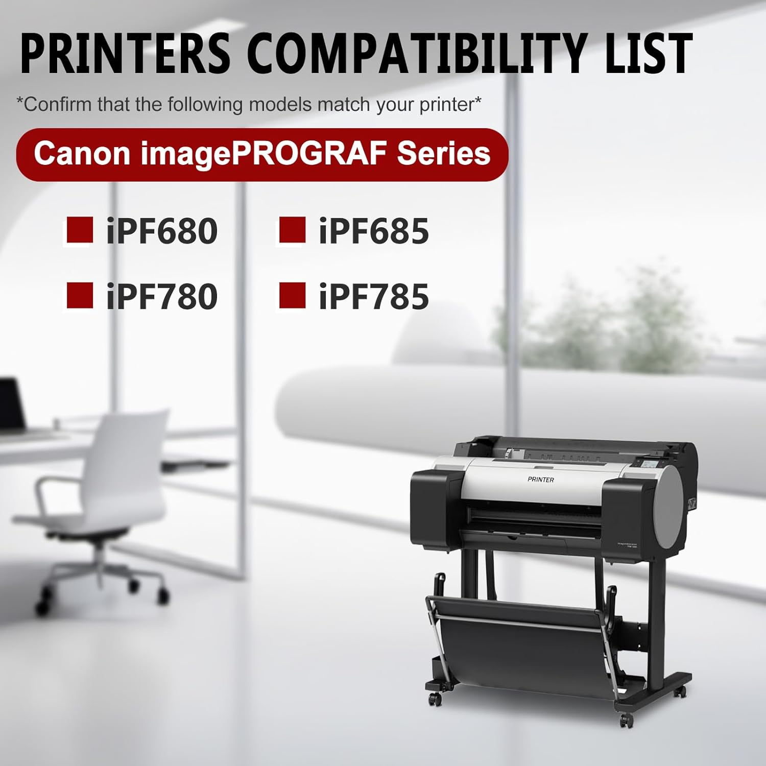 PFI-207 Ink Cartridge PFI-207Y 300ml Ink Tank Compatible with Canon imagePROGRAF iPF680 685 780 785 Printers (1 Pack, Yellow)