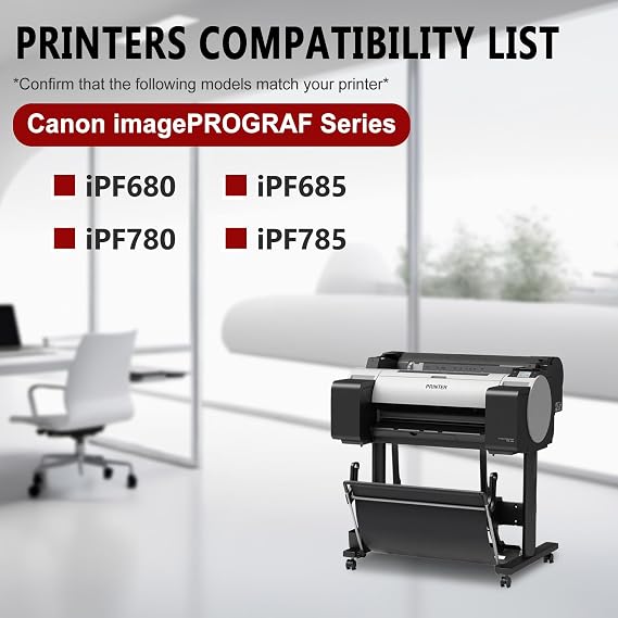 PFI-207 Ink Cartridge PFI207-MBK PFI207BK PFI-207C PFI-207M PFI-207Y Ink Tank Replacement for Canon imagePROGRAF iPF680 iPF685 iPF780 iPF785 (5 Pack, 300ml)