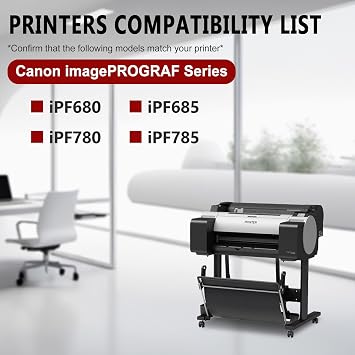 PFI-207 Ink Cartridge PFI207-MBK PFI207BK PFI-207C PFI-207M PFI-207Y Ink Tank Replacement for Canon imagePROGRAF iPF680 iPF685 iPF780 iPF785 (5 Pack, 300ml)