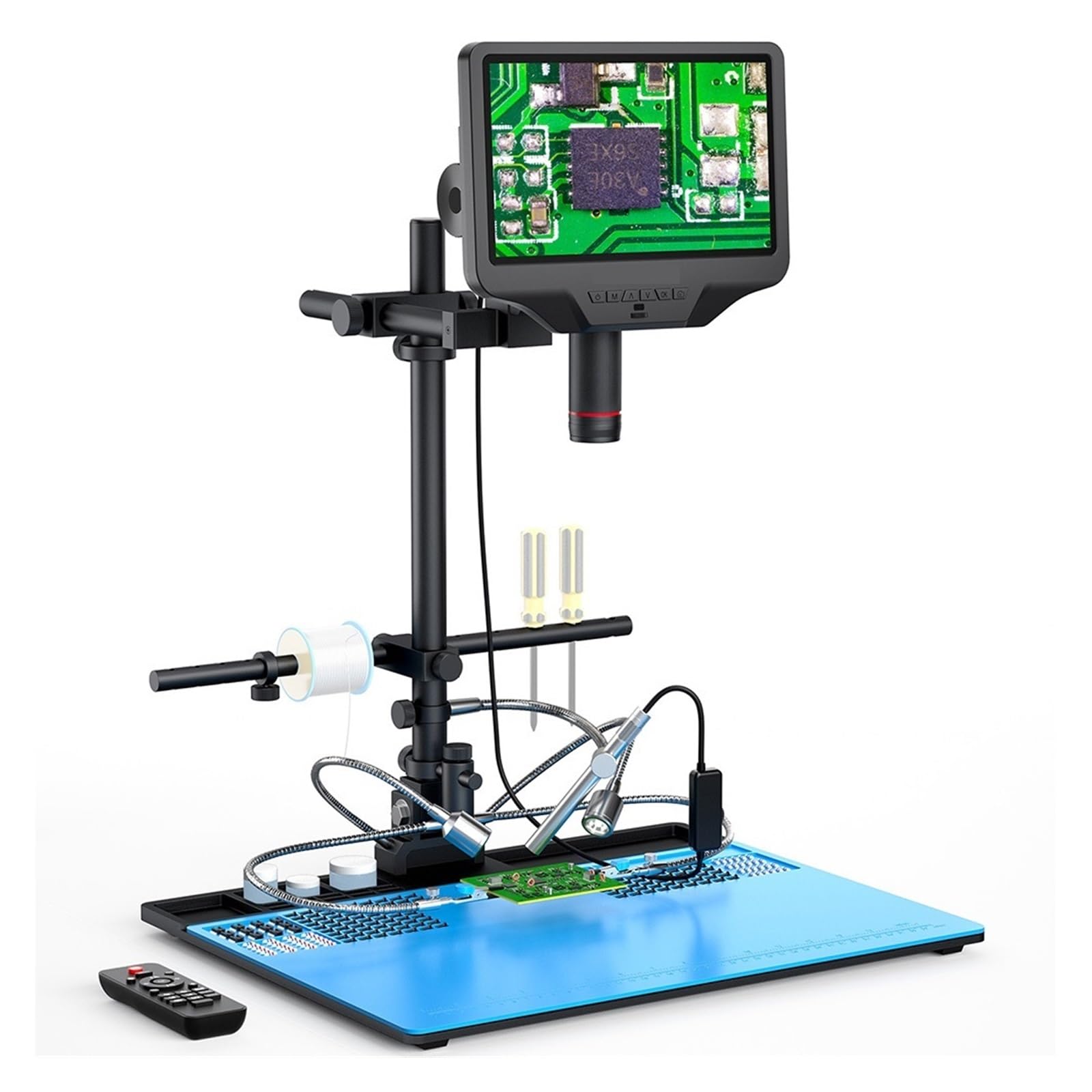 Z Endoskopem 10,1-calowy Mikroskop Cyfrowy HDMI WIFI Pomiar Do Lutowania PCB Naprawa Elektroniki Telefonicznej Wyraźny Precyzyjny Szczegóły Bez Wysiłku