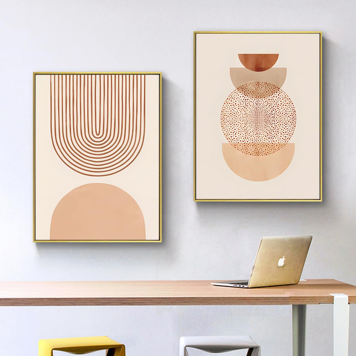 KXHHYB Abstract Line Geometry Posters, cuadros modernos, bohemios, decoración de pared, juego de 3 unidades, línea de arte geométrico, póster de pared sin marco (B, 60 x 90 cm x 3)