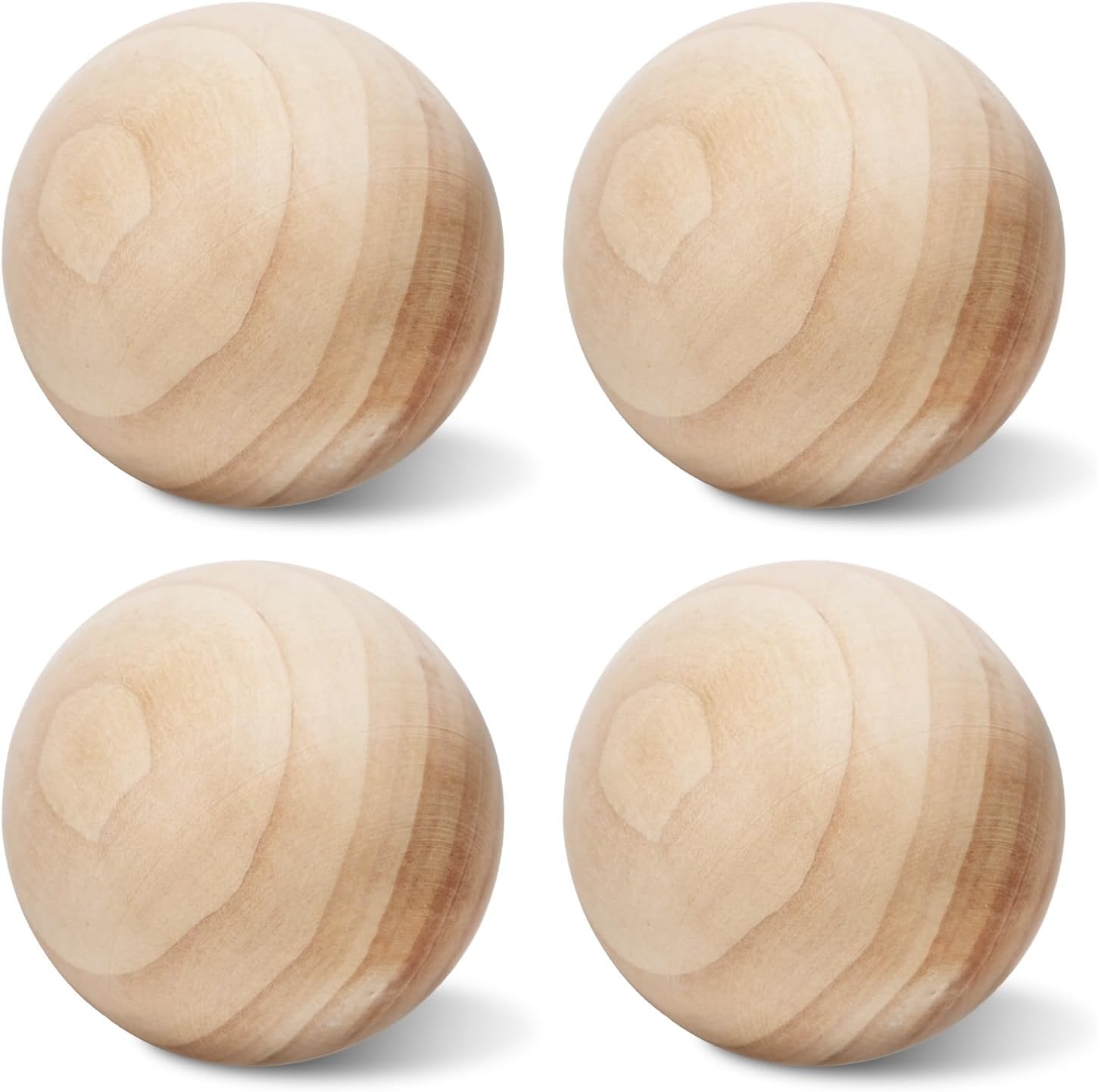 3 inch Wooden Balls, 4PCS Unfinished Round Wood Balls, 75mm Large Natural Wooden Balls for Crafts and DIY Decorative Projects