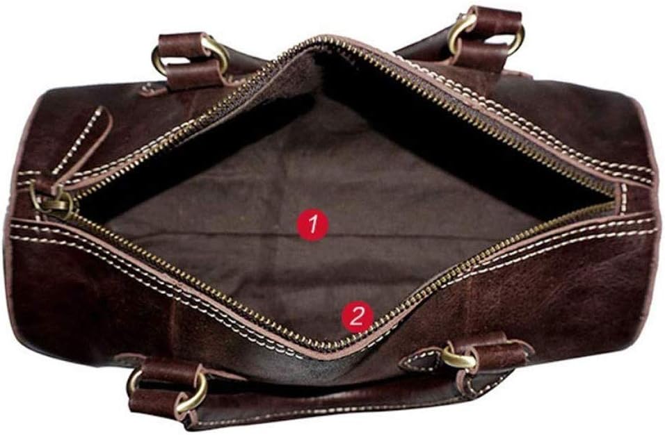 Handbag， Bag ，Oval Vintage Leather Handbag Shoulder Personality Messenger Oil Light Men And Women Wild Leisure Wind