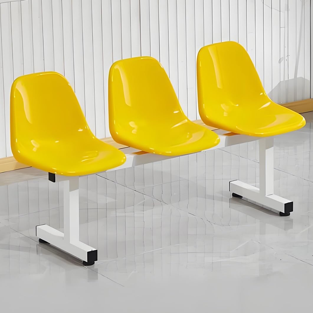 YVYKFZD 3 Seater Waiting Room Chairs, Waiting Room Bench Outdoor Bench, Office Guest Reception Chairs with Backrest, Team and Substitute Benchs for Basketball Court(Yellow 1)